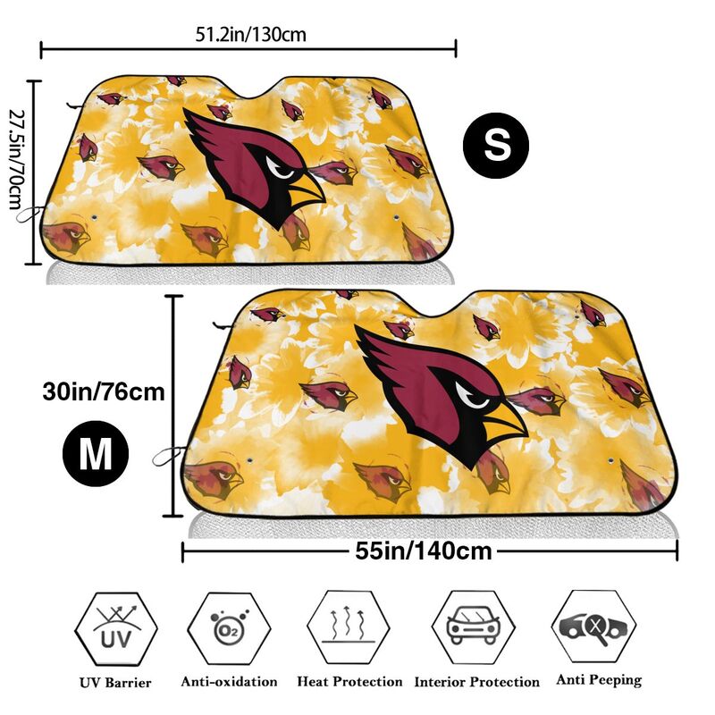 Arizona Cardinals Printed multi size car front windshield sunshade car windshield sunshade