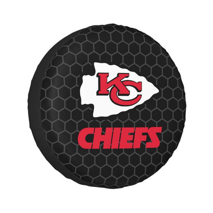 Kansas City Chiefs Grid printed car tire cover dustproof and waterproof tire cover