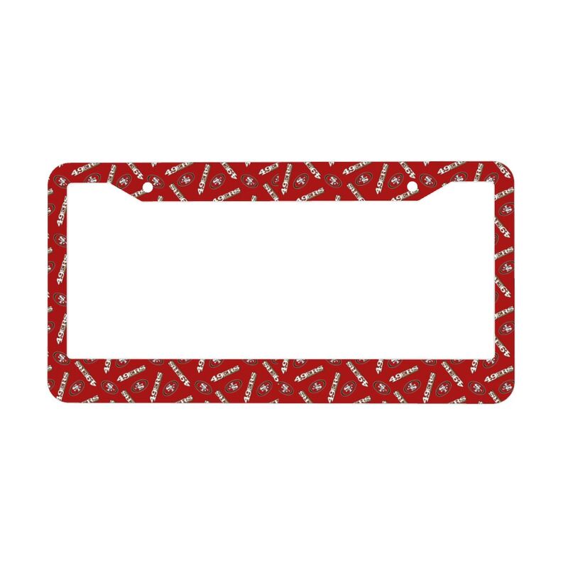 San Francisco 49ers Print front rear license plate holder circular hole license plate holder (one pair)