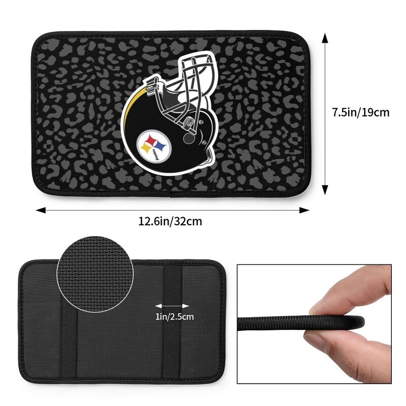 Pittsburgh Steelers printed Car handrail box cushion Personalized car armrest cover