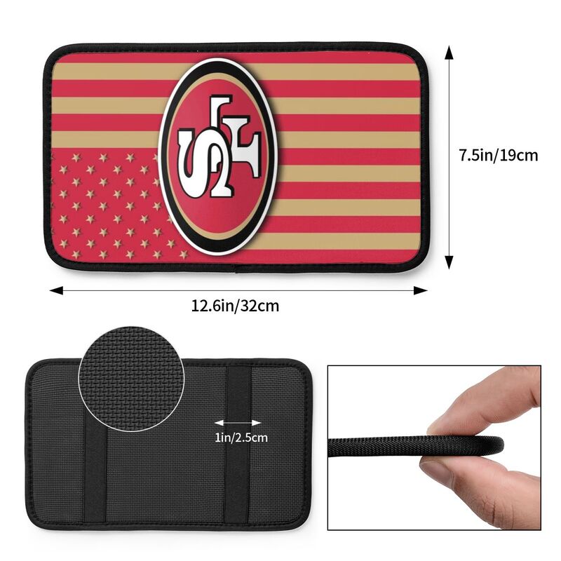 Car armrest box pad San Francisco 49ers 5 Printed central armrest box cushion protective pad