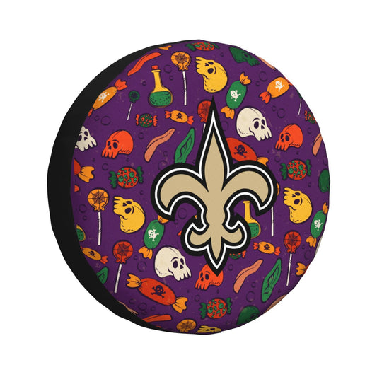 New Orleans Saints print Halloween candy print car tire cover tire dust cover