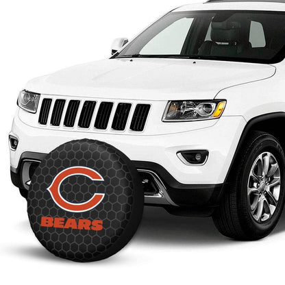Chicago Bears Grid printed car tire cover dustproof and waterproof tire cover