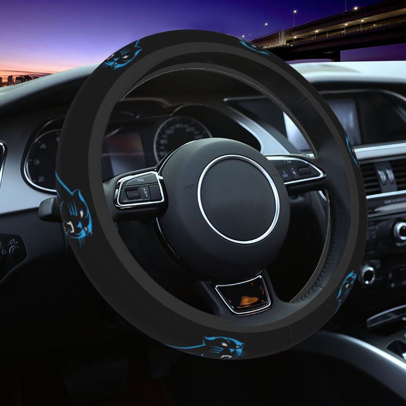 Carolina Panthers Printed breathable elastic steering wheel protective cover