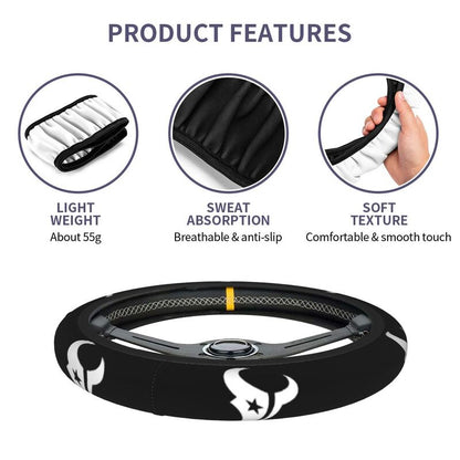 Houston Texans 2 Printed breathable elastic steering wheel cover