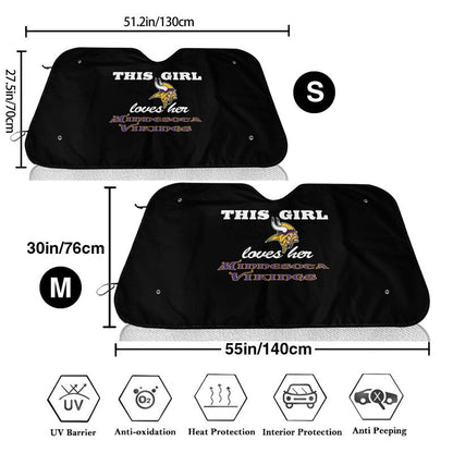Minnesota Vikings Printing multi size car front windshield sunshade car windshield sunshade