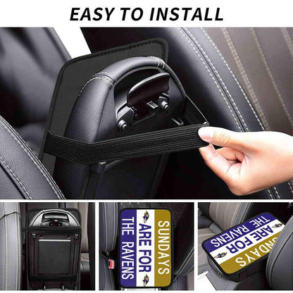 Baltimore Ravens Personalized printed car armrest cover Car handrail box cushion