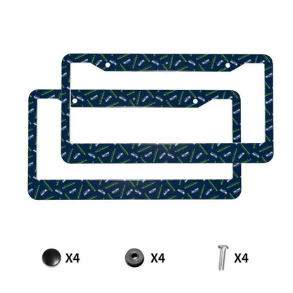 Seattle Seahawks Print front rear license plate holder circular hole license plate holder (one pair)