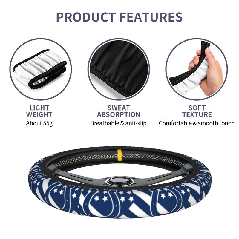 Indianapolis Colts 1 Printed breathable elastic steering wheel protective cover