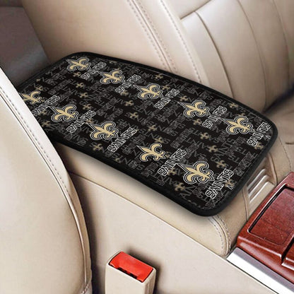 Car armrest box pad New Orleans Saints1 Printed central armrest box pad anti slip pad
