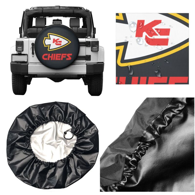 Kansas City Chiefs 2 Print tire protection covers car sunscreen tire protection covers