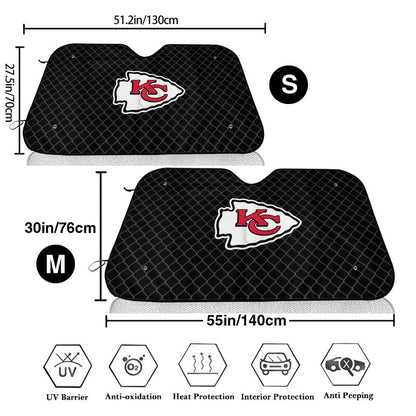 Kansas City Chiefs 2 Print Car windshield sunshades is suitable front Car windshield sunshades
