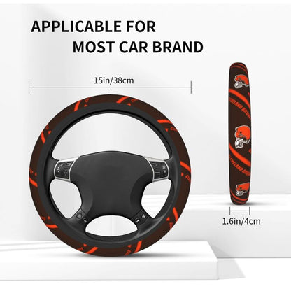 Cleveland Browns 1 Printed breathable elastic steering wheel cover anti slip cover