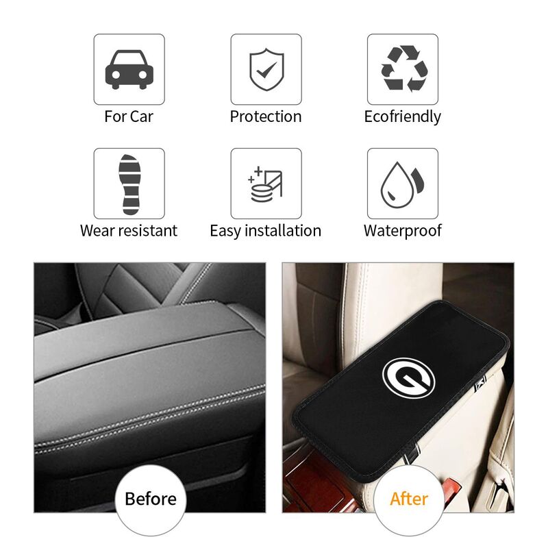 Car armrest box pad Green Bay Packers 1 Printed center armrest box pad protective pad