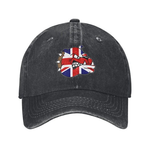 Union Jack Flag British Bulldog Printed unisex baseball cap adjustable cap outdoor sun hats trucker hat