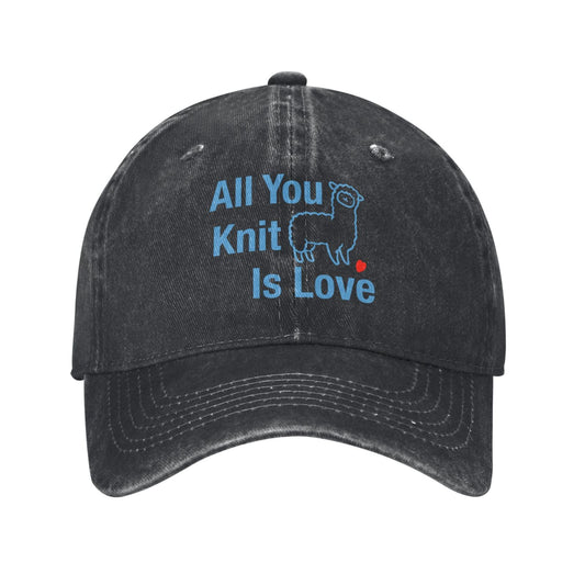 All You Knit Is Love Printed unisex baseball cap adjustable cap outdoor sun hats trucker hat