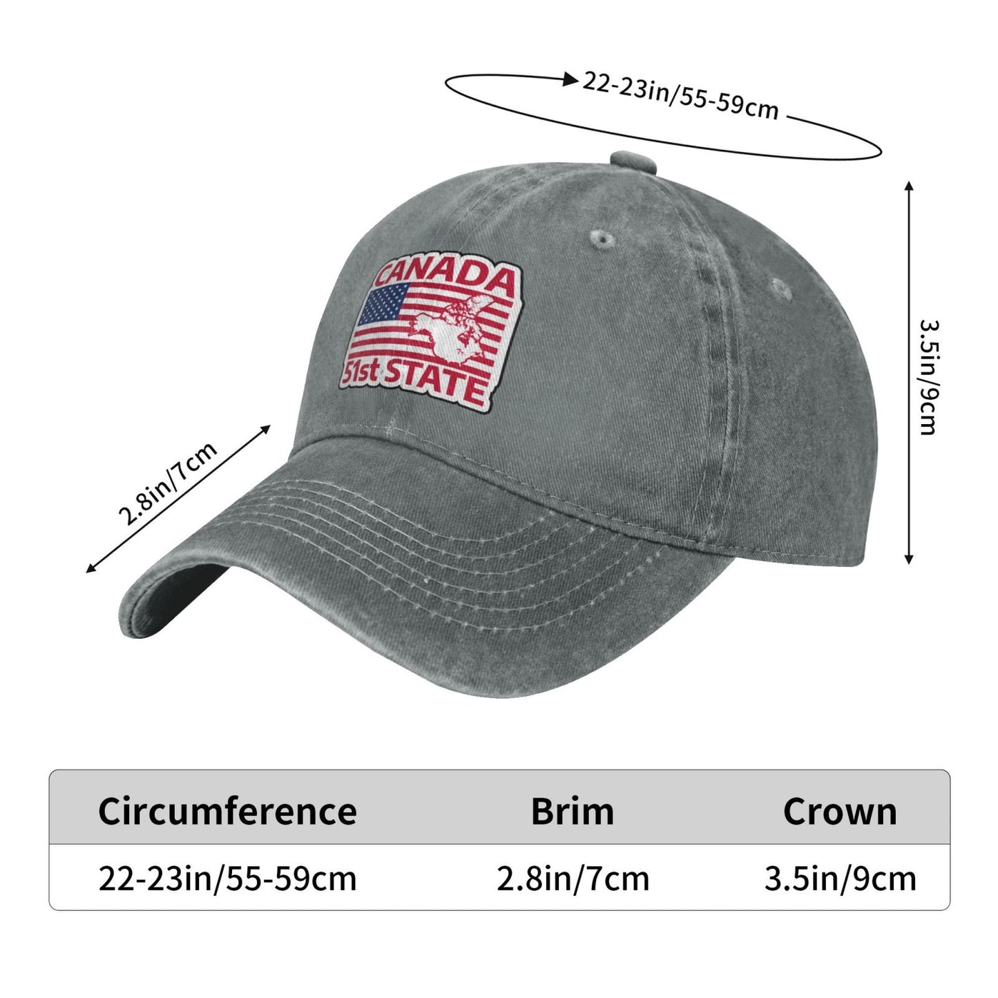 CANADA 51ts STATE Printed unisex baseball cap adjustable cap outdoor sun hats trucker hat