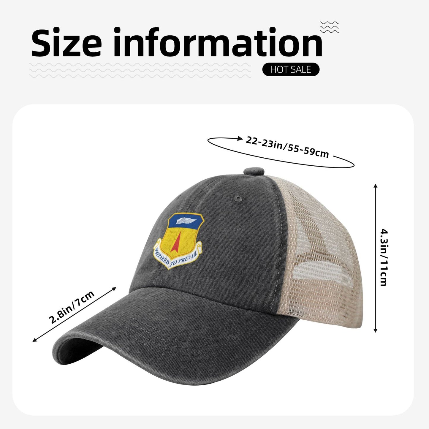 36th_Wing Printed unisex baseball cap adjustable grid baseball cap veteran gift