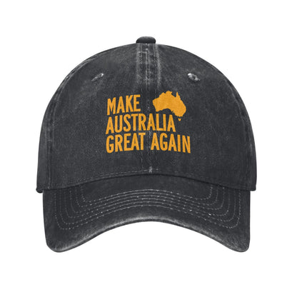 Make Australia Great Again (MAGA) Map Gold Printed unisex baseball cap adjustable cap outdoor sun hats trucker hat