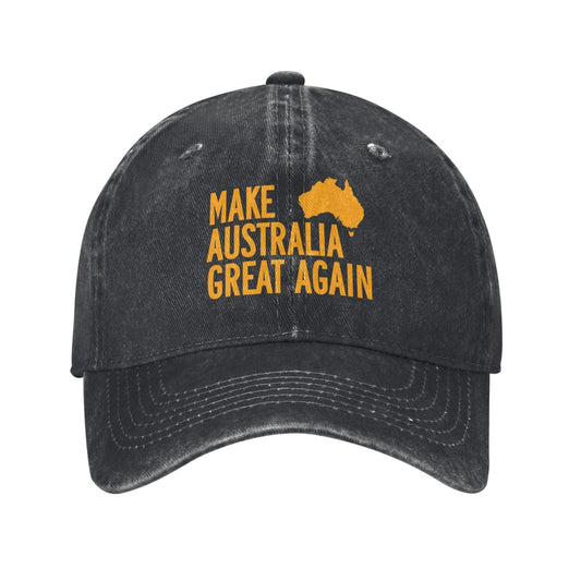 Make Australia Great Again (MAGA) Map Gold Printed unisex baseball cap adjustable cap outdoor sun hats trucker hat