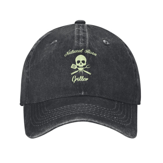 Natural Born Griller Chef Skull Printed unisex baseball cap outdoor hats adjustable cap trucker gift hat