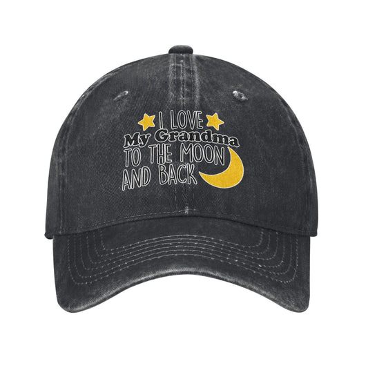Love My Grandma TO THE MOON AND BACK Printed unisex baseball cap adjustable cap outdoor hats trucker gift hat