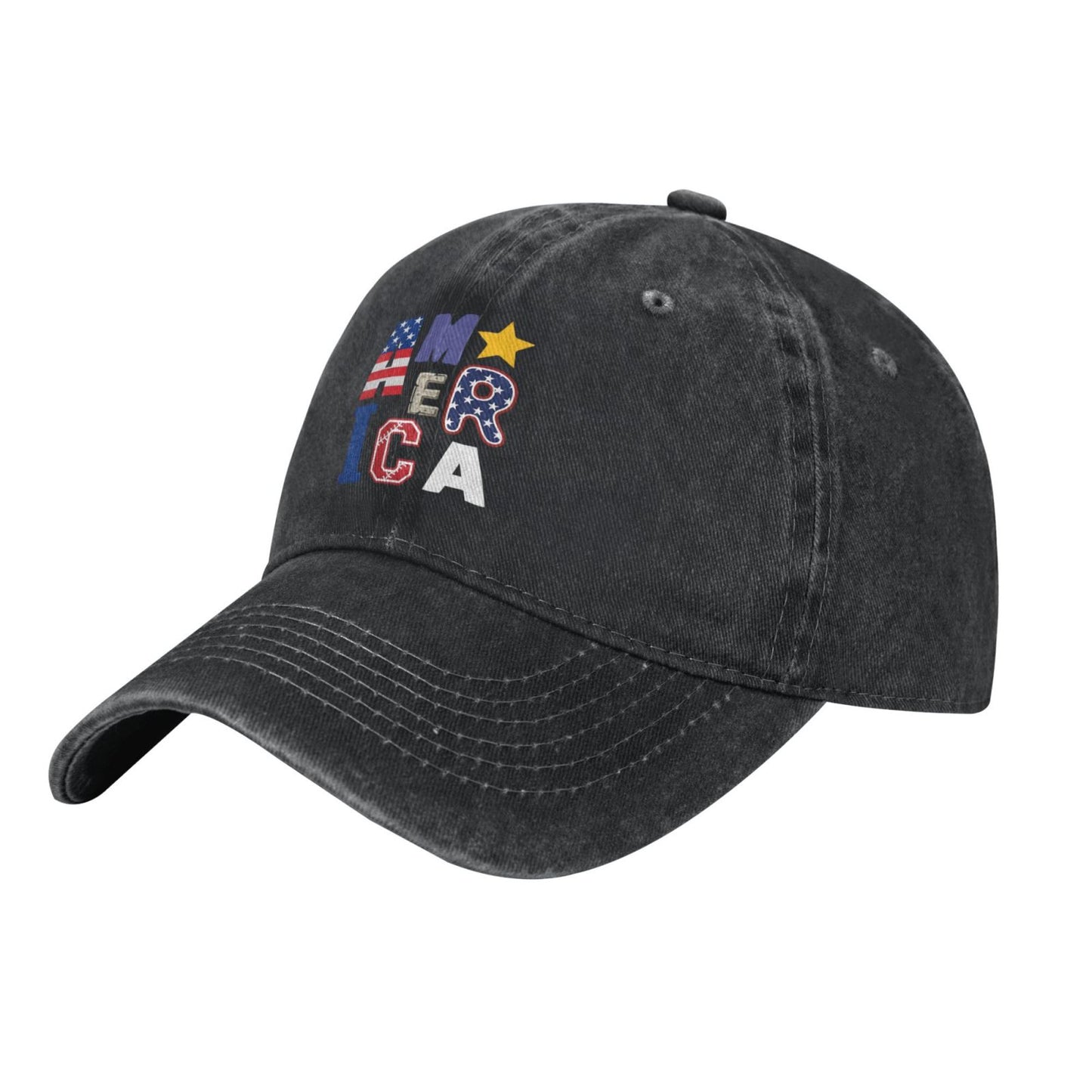USA Flag Patchwork Print Printed unisex baseball cap adjustable cap outdoor sun hats trucker hat