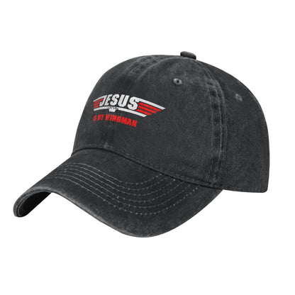Jesus Christ IS My Wingman Printed unisex baseball cap adjustable cap outdoor sun hats trucker hat