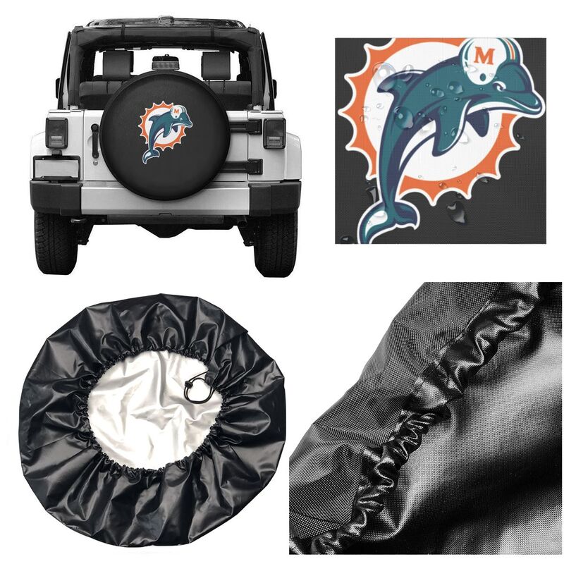 Miami Dolphins Print tire protection covers car sunscreen tire protection covers