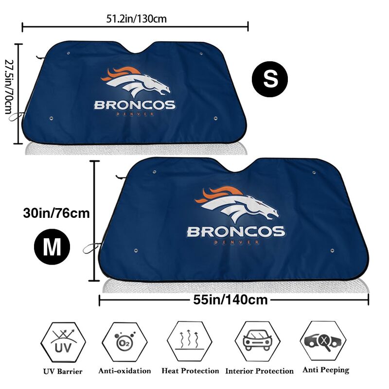 Denver Broncos 4 Print Car windshield sunshades suitable for front Car windshield sunshades
