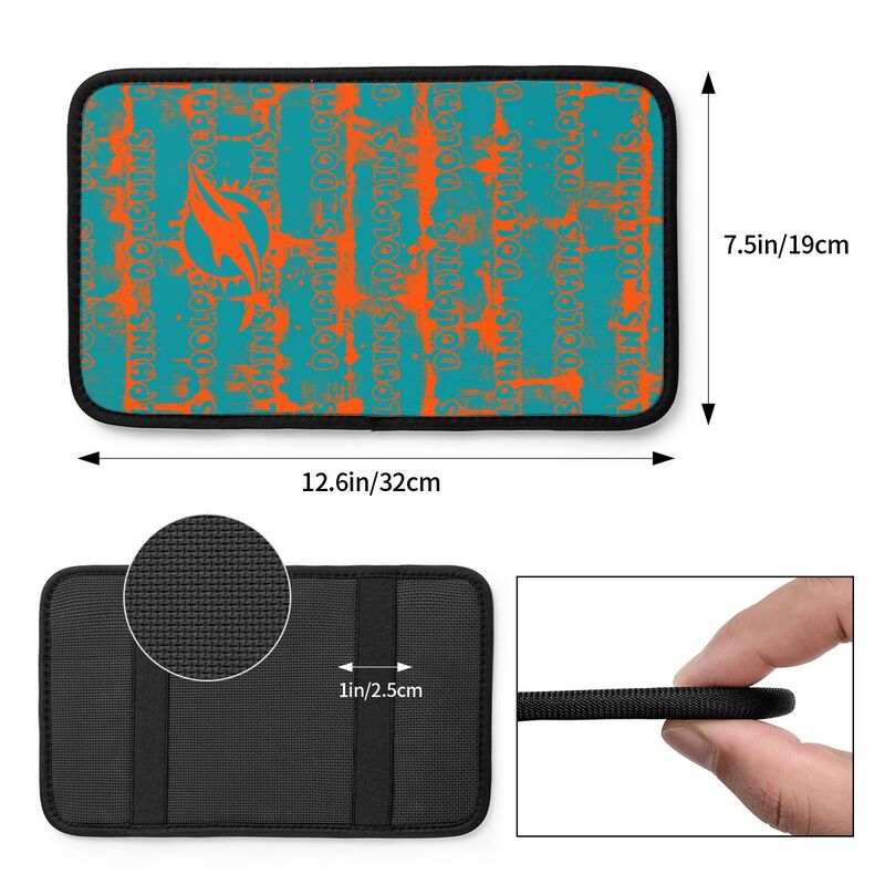 Miami Dolphins print Car armrest box protective cover car center console armrest pad