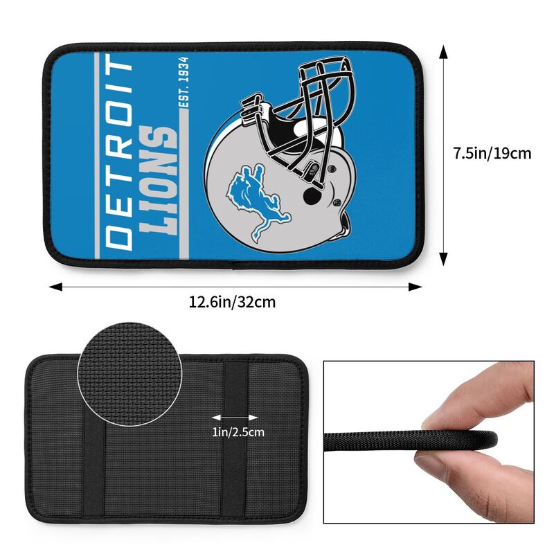 Detroit Lions Print car armrest box cushion armrest protective cover