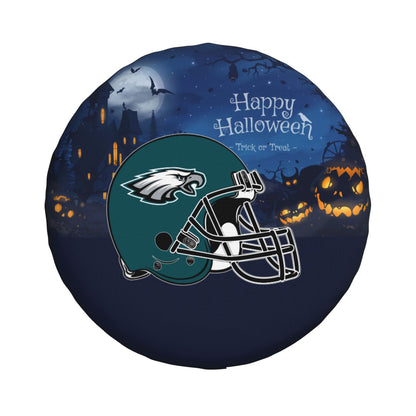 Philadelphia Eagles printed car tire cover Happy Halloween printed tire dust cover