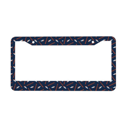 Denver Broncos Print front rear license plate holder circular hole license plate holder (one pair)