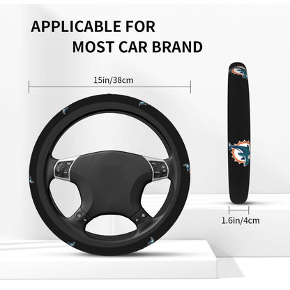 Miami Dolphins Printed breathable elastic steering wheel cover anti slip cover