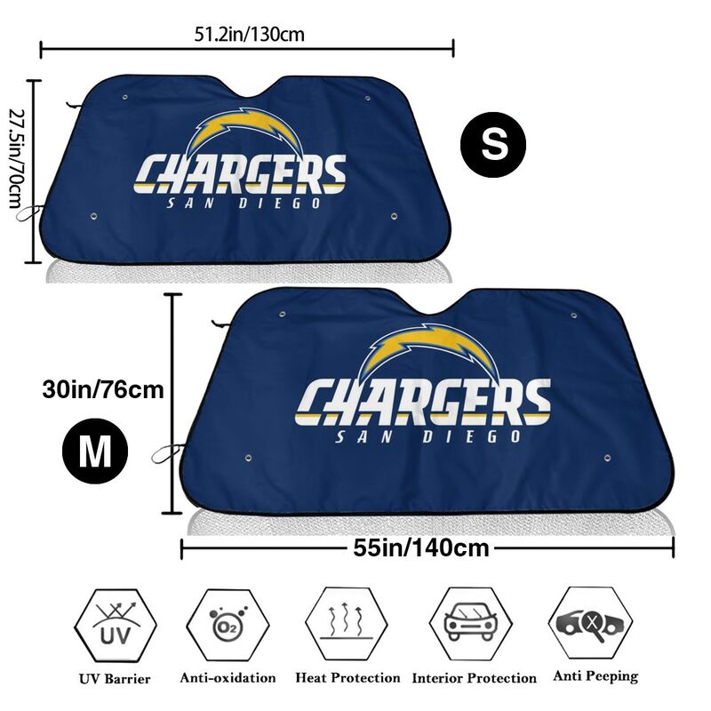 San Diego Chargers Print suitable for front Car windshield sunshades Car windshield sunshades