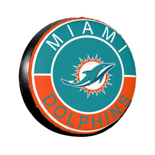 Miami Dolphins Printed tire protection cover car spare tire dust protection covers