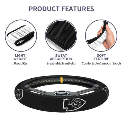 Kansas City Chiefs 1 Printed breathable elastic steering wheel cover anti slip cover