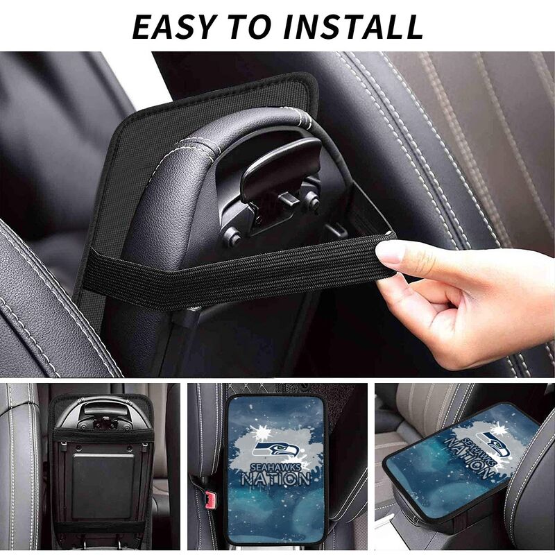 Seattle Seahawks print car center console armrest pad Car armrest box protective cover