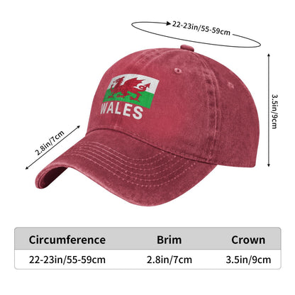 Wales Flag Printed unisex baseball cap adjustable cap outdoor trucker hat veterans Gifts