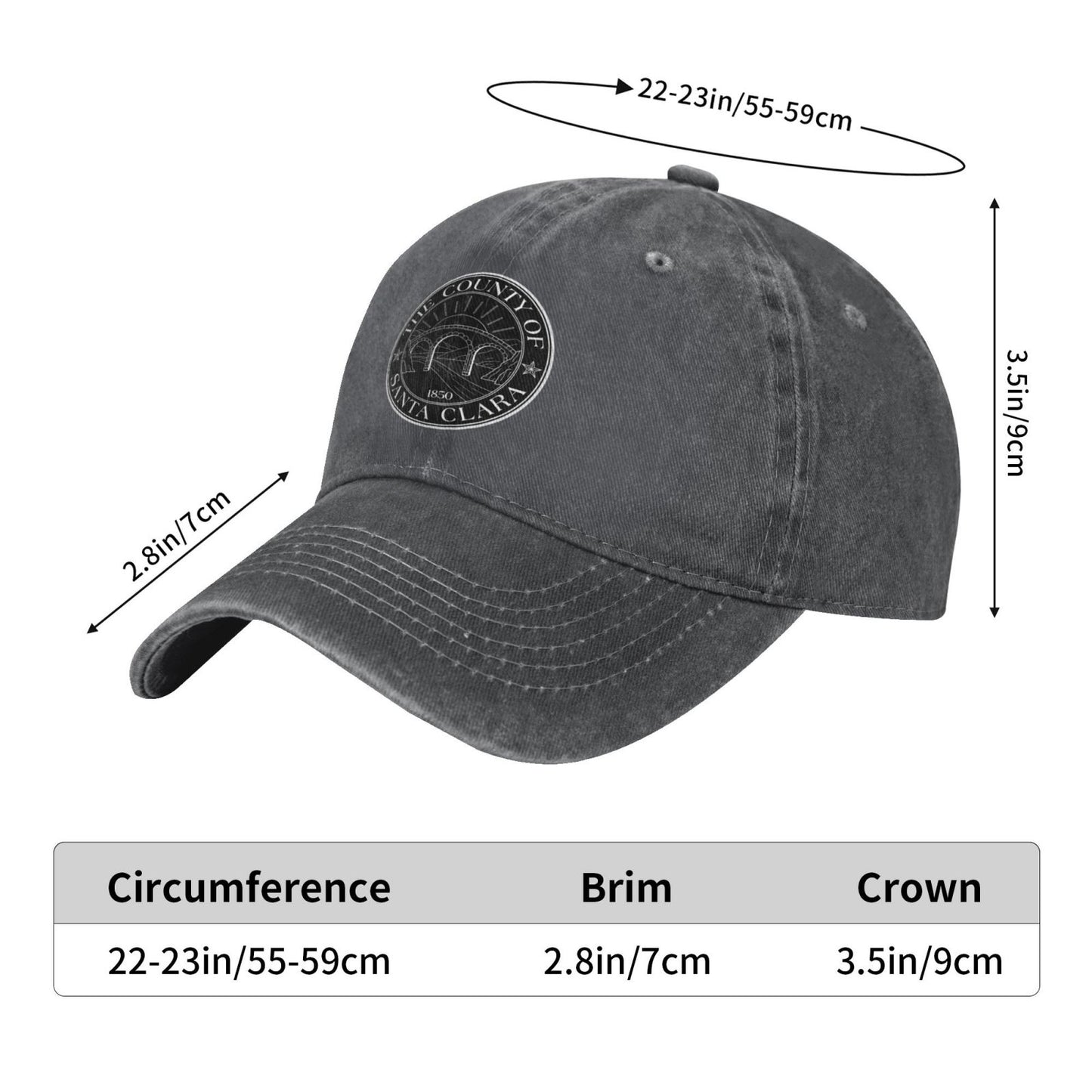 County Seal Black Printed unisex baseball cap adjustable cap outdoor sun hats trucker hat