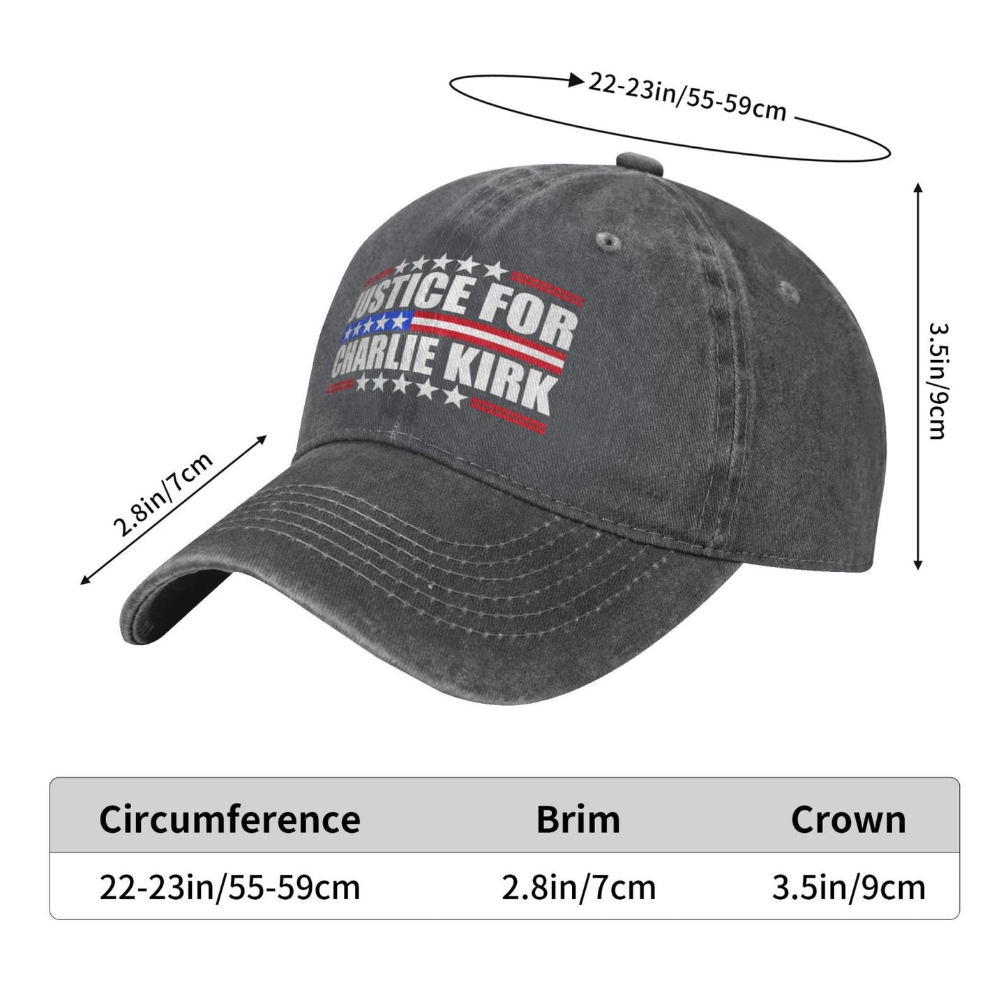 Justice For Charlie Kirk Printed unisex baseball cap outdoor hats adjustable cap trucker gift hat