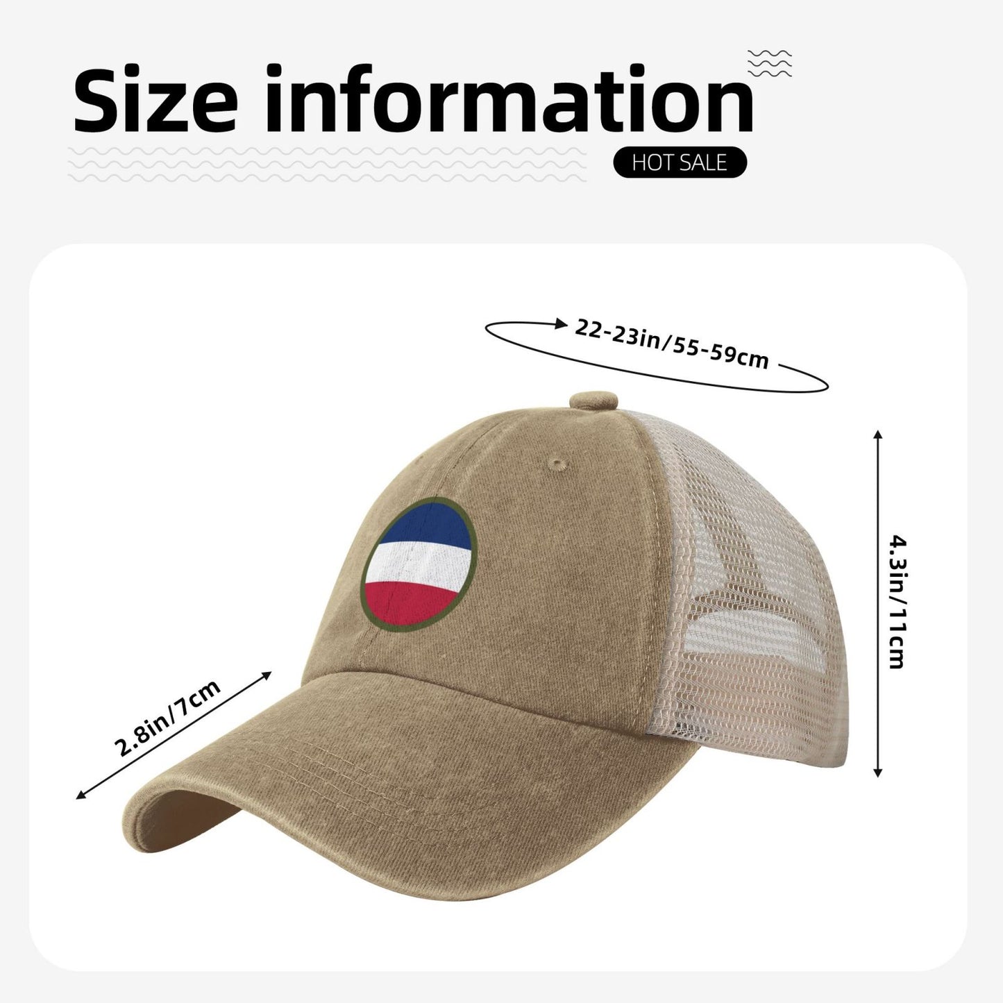 United States Army Forces Command SSI Printed unisex baseball cap adjustable grid baseball cap veteran gift