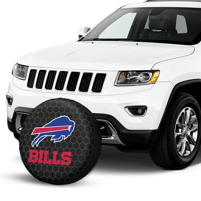 Buffalo Bills Grid printed car tire cover dustproof and waterproof tire cover
