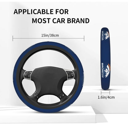 Denver Broncos Printed breathable anti slip cover elastic steering wheel cover