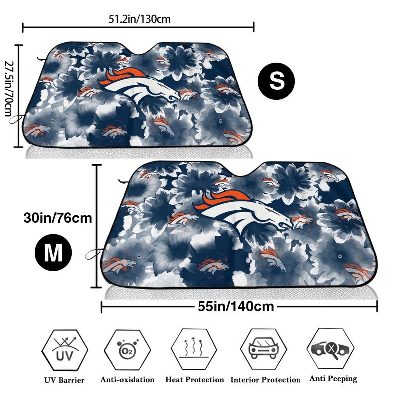 Denver Broncos Printed multi size car front windshield sunshade car windshield sunshade