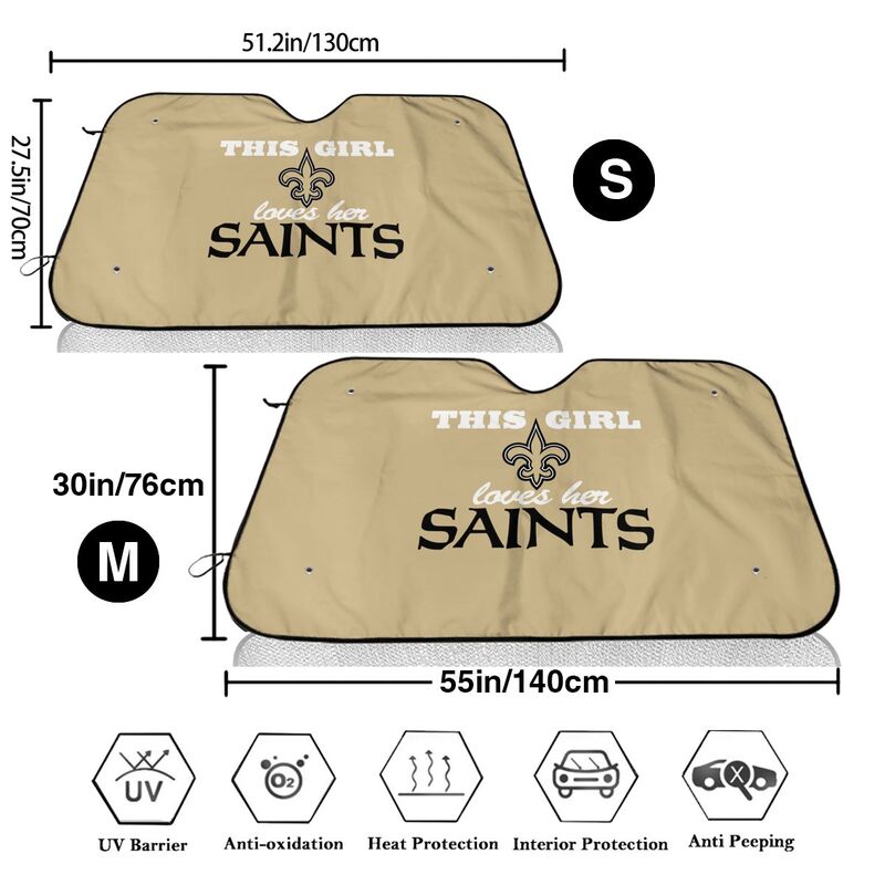 New Orleans Saints Printing multi size car front windshield sunshade car windshield sunshade