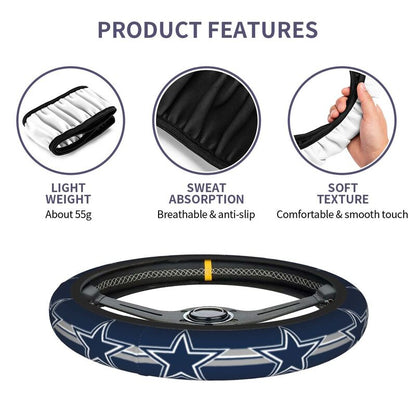 Dallas Cowboys 5 Printed elastic steering wheel cover car steering wheel protective cover