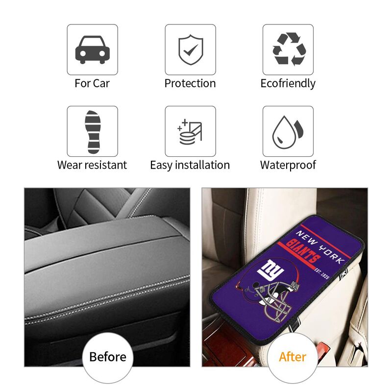 New York Giants Print car armrest box cushion armrest protective cover