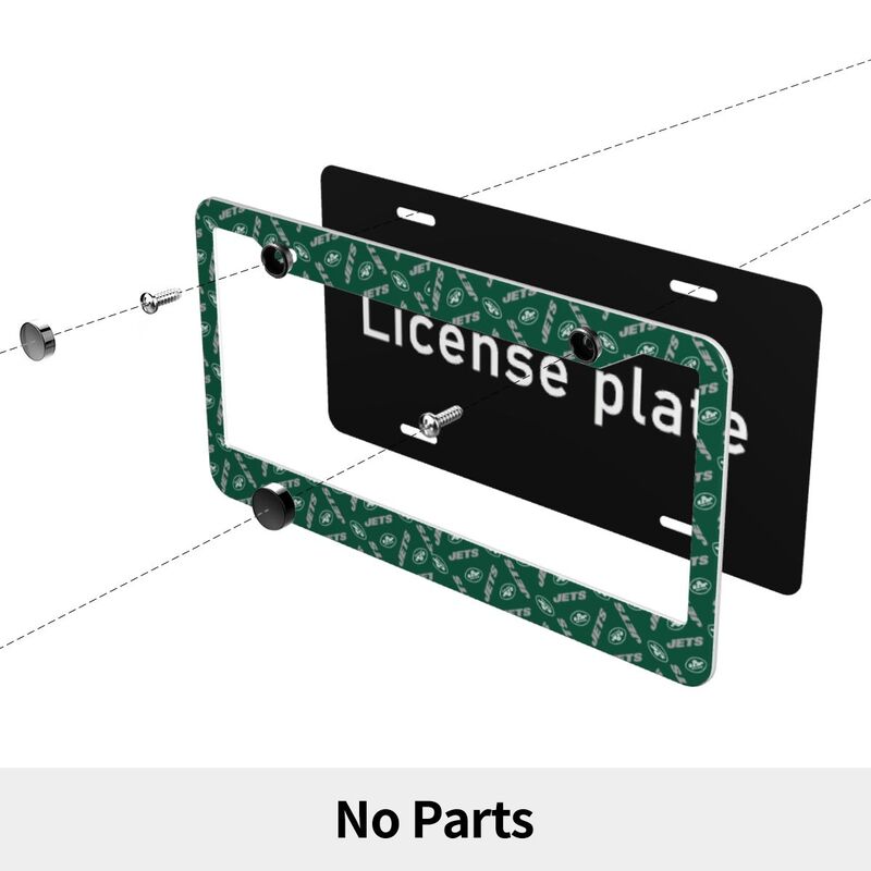 New York Jets Print front rear license plate holder circular hole license plate holder (one pair)